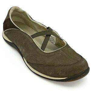 L.L. Bean Women’s Criss Cross Mary Jane Shoes Green Comfort Slip-On Size 9 M